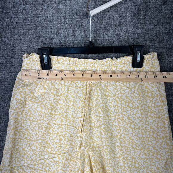 Banana Republic Shorts Womens Medium Yellow Skort Machine Wash Drawstring Floral - Picture 6 of 10